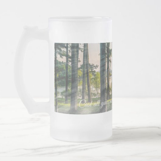 Foggy Trees at Table Rock Bijbelse Verse Matglas Bierpul (Links)