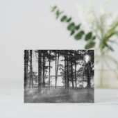 Foggy Trees bij Table Rock Grayscale Briefkaart (Staand voorkant)