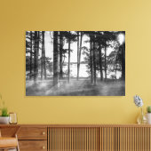 Foggy Trees bij Table Rock Grayscale Canvas Afdruk (Insitu (Woonkamer))