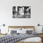 Foggy Trees bij Table Rock Grayscale Canvas Afdruk (Insitu (Slaapkamer))