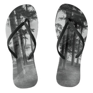 Foggy Trees bij Table Rock Grayscale Teenslippers