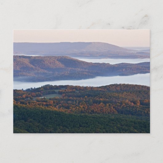 Foggy-valleys en herfst in Ozark Briefkaart (Voorkant)