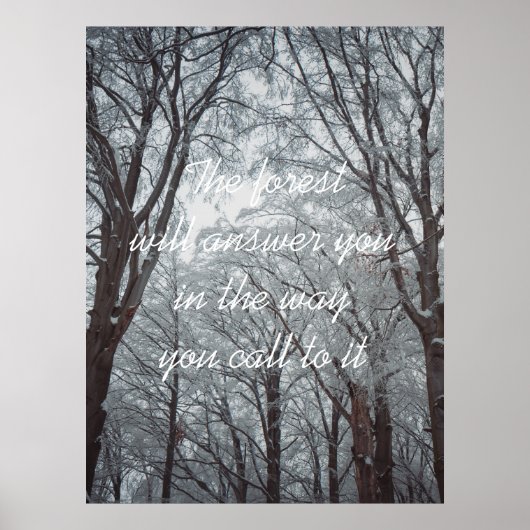 Foggy Winter Forest Poster (Voorkant)