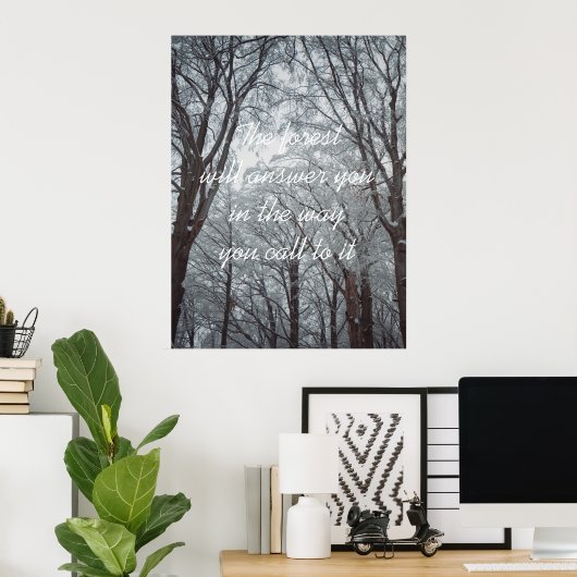 Foggy Winter Forest Poster (Thuiskantoor)