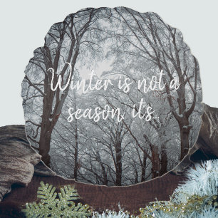 Foggy Winter Forest Rond Kussen