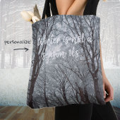 Foggy Winter Forest Tote Bag