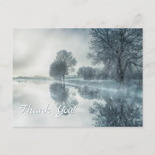 Foggy Winter Scene of a Lake, met bomen en Sky Briefkaart (Voorkant)