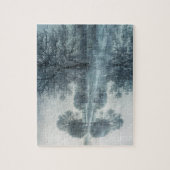 Foggy Winter Scene of a Lake, met bomen en Sky Legpuzzel (Verticaal)