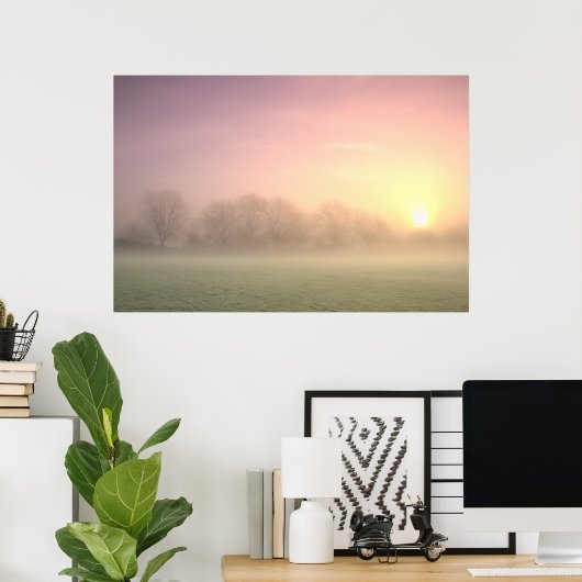 Foggy Winter Sunrise (6598) Poster (Thuiskantoor)