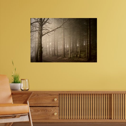 Foggy Woodland Rushmere Country Park (0845) Poster (Woonkamer 2)