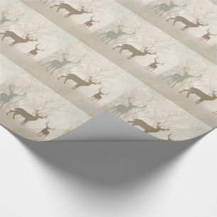 Foggy Woodland Scene met Soft Deer Silhouettes Cadeaupapier