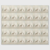 Foggy Woodland Scene met Soft Deer Silhouettes Cadeaupapier (Vlak)