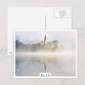 Foggy-zonsopgang bij Lake Bled Briefkaart (Voorkant / Achterkant)