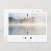 Foggy-zonsopgang bij Lake Bled Briefkaart (Voorkant / Achterkant)