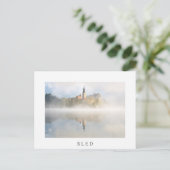 Foggy-zonsopgang bij Lake Bled Briefkaart (Staand voorkant)