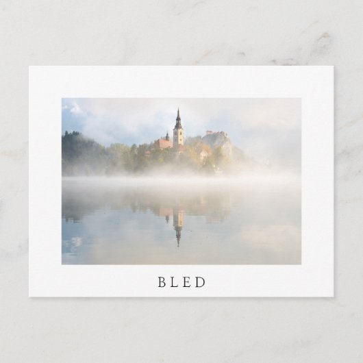 Foggy-zonsopgang bij Lake Bled Briefkaart (Voorkant)