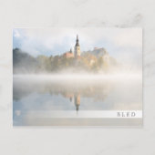 Foggy-zonsopgang bij Lake Bled Briefkaart (Voorkant)