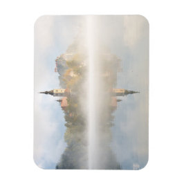 Foggy-zonsopgang bij Lake Bled Magneet