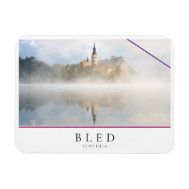 Foggy-zonsopgang bij Lake Bled Magneet