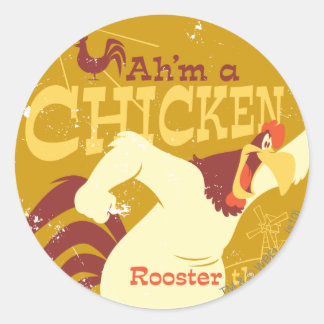 Foghorn Ah, ben een kip Ronde Sticker