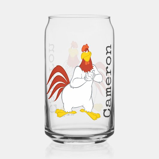 Foghorn Leghorn | Kieuwstallen Blikvorm Glas (Achterkant)