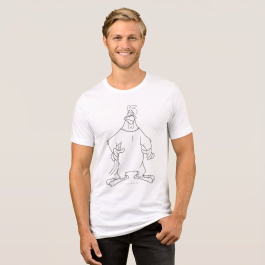 Foghorn Leghorn Standing Pose Tri-Blend Shirt (Voorkant volledig)
