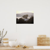 fogische zonsopgang over de Columbia River 4 Poster (Keuken)