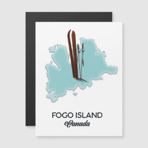 Fogo eiland Canada kaart poster