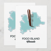 Fogo eiland Canada kaart poster (Voorkant / Achterkant)