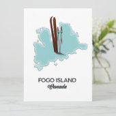 Fogo eiland Canada kaart poster (Staand voorkant)