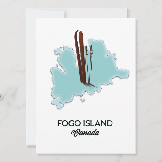 Fogo eiland Canada kaart poster (Voorkant)