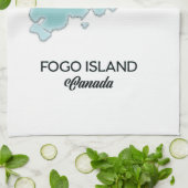 Fogo eiland Canada kaart poster Theedoek (Gevouwen)
