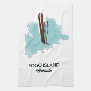 Fogo eiland Canada kaart poster Theedoek