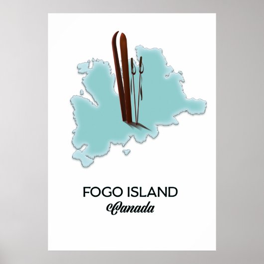 Fogo Island Canada map poster (Voorkant)