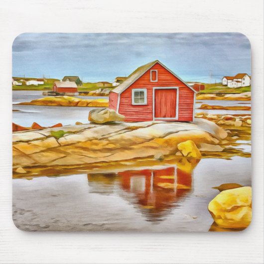 Fogo Island Vist Shack Mousepad Muismat (Voorkant)