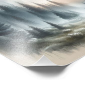 Fogy Forest Trees Landschap Schilderen Foto Afdruk (Hoek)