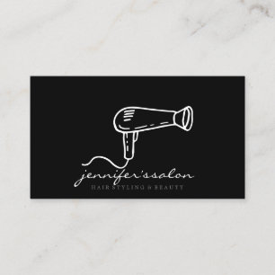 Föhn Haarstylist Eenvoudig Leuke Logo Visitekaartje