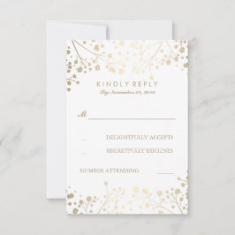 Foil Baby's Breath Wedding RSVP-kaarten RSVP Kaartje