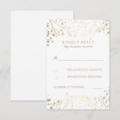 Foil Baby's Breath Wedding RSVP-kaarten RSVP Kaartje (Voorkant / Achterkant)