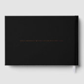 Foil Black Modern Guest Book Simple Photo Elegant Gastenboek (Achterkant)