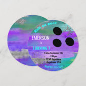 FOIL BOWLING BALL, bowling, gloedjarige verjaardag Kaart (Voorkant / Achterkant)