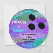 FOIL BOWLING BALL, bowling, gloedjarige verjaardag Kaart (Voorkant)