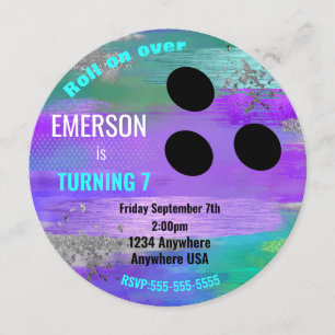 FOIL BOWLING BALL, bowling, gloedjarige verjaardag Kaart