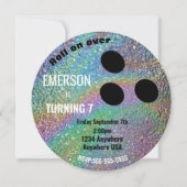 FOIL BOWLING BALL, bowling, Glow-verjaardagsfeestj Kaart (Voorkant)