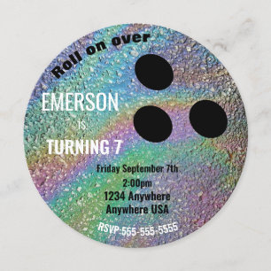 FOIL BOWLING BALL, bowling, Glow-verjaardagsfeestj Kaart