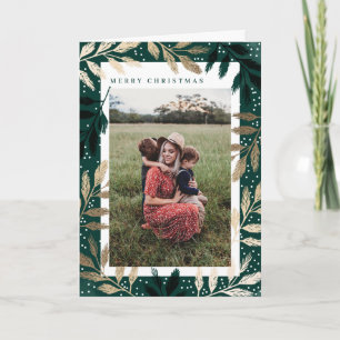 Foil Branches Merry kerstfoto Lijst Holiday  Feestdagen Kaart