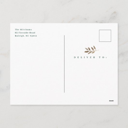 Foil Branches Merry kerstfoto Lijst Holiday  Feestdagenkaart (Achterkant)