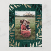 Foil Branches Merry kerstfoto Lijst Holiday  Feestdagenkaart (Voorkant)