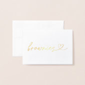 Foil Brownies Food Label Wedding Table Card Folie Kaarten (Voorkant met envelop)