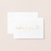 Foil Cake Pops Food Label Wedding Table Card Folie Kaarten (Met envelop)